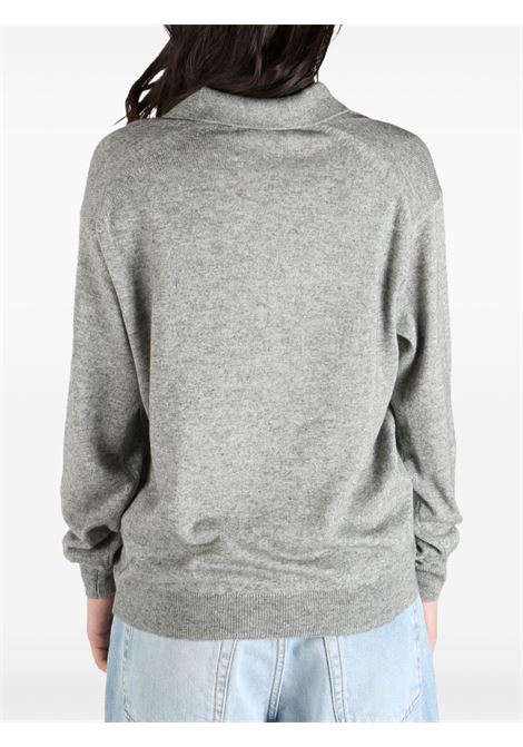 polo super fine cashmere donna grigia AURALEE | A25SP04SCTOP GRAY